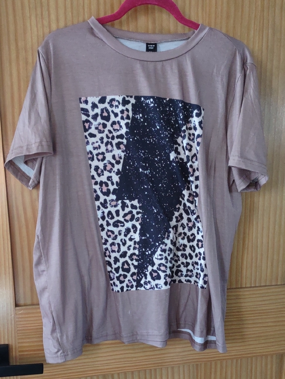 SHEIN Curve Mauve Crewneck Short Sleeve Tee